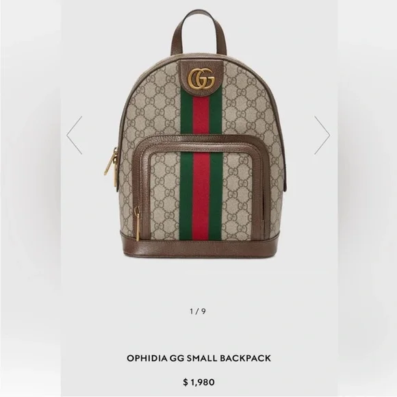 Gucci Ophidia GG Beige and Brown Backpack - Picture 2 of 5